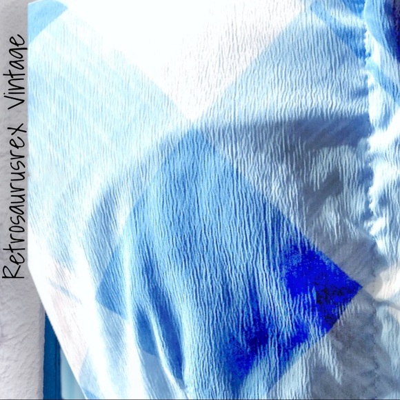 Vintage 1950’s Blue & White Plaid Sleeveless Circle Skirt Dress, Dress de Ville - Picture 8 of 8